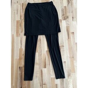 Eileen Fisher Stretch Jersey Knit Skirted Legging Modest Minimalist Blk XXS